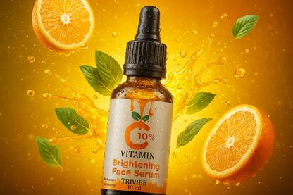TRIVIBE Vitamin C Serum with Vitamin E, Turmeric & Glutathione – Even Skin Tone & Blemish Control