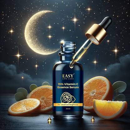 easy life care 15% Vitamin C Serum for Skin Brightening UV Damage & Glow