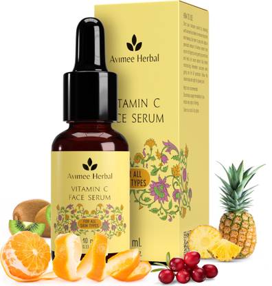 Avimee Herbal 10% Vitamin C Serum With Hyaluronic Acid & De-Tan Extract, 10 mL