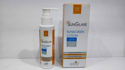 colors life sciences Sunglare Sunscreen Lotion SPF 50++ Protection against UVA/UVB Rays