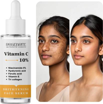 RoseBrite Vitamin C Brightening Serum – Enriched with HA, Collagen, Niacinamide & Vitamin E for Glowing, Smooth, Healthy Skin