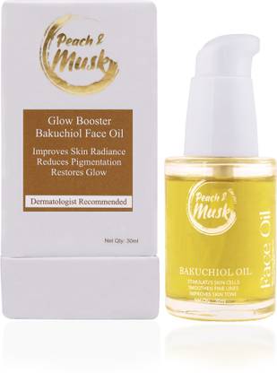 Peach and Musk Glow Booster Bakuchiol Face Oil | 100% Pure | Improves Skin Radiance | Reduces Pigmentation | Restores Glow | Suitable for all skin types | 30ml