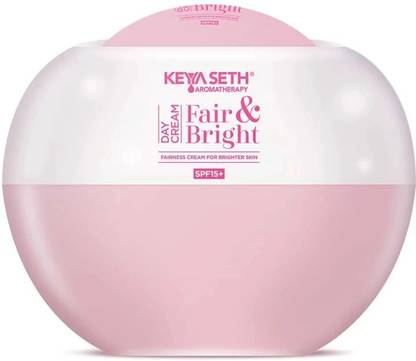 KEYA SETH AROMATHERAPY Fair&Bright Day Cream Skin Whitening Brightening Nourishing natural & Anti Spot Fairness Moisturizer SPF 15 Enriched with Pure Essential Oil.