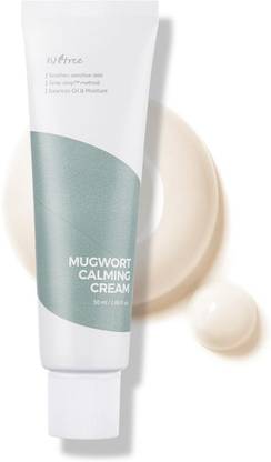 Isntree Mugwort Calming Cream | Soothing Moisturizer, Balances Oil & Moisture, Strengthens Barrier | Korean Face Cream