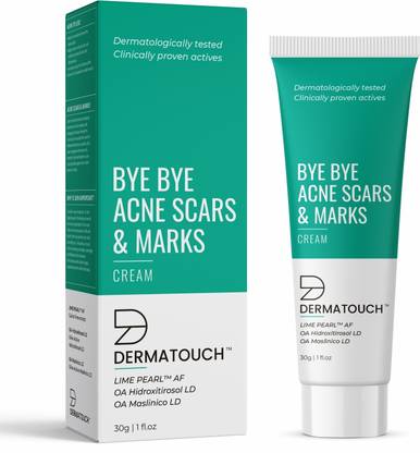 Dermatouch Bye Bye Acne Scars & Marks Cream|Formulated Specially to Address Scars & Marks|Gives Even Skin Tone|Spot Corrector|Suitable For All Skin Types - 30G