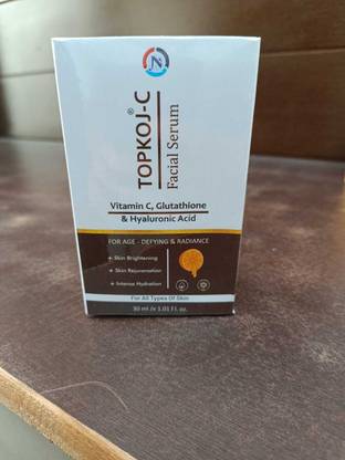 Topkoj Facial Serum with Vitamin C Glutathione and Hyaluronic Acid for Bright and Radiant Skin