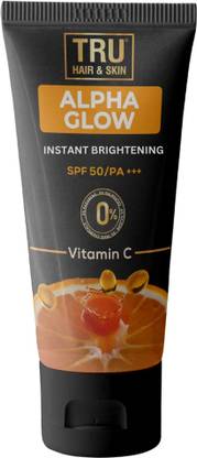 TRU HAIR & SKIN Alphaglow for Men| Instant Brightening | No White Cast, Lightweight (50 ml)