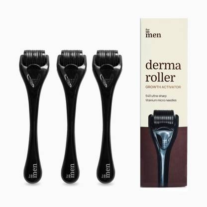 Formen Hair Growth Activator Derma Roller For Hair Growth 0.5 mm with 540 Titanium Needles Pack of 3