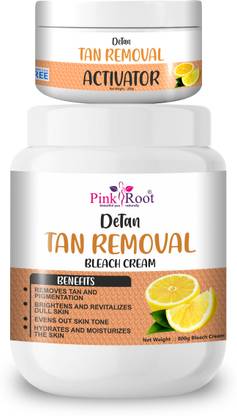 PINKROOT Detan Bleach Cream with Activator,helps in removing tan & gives instant fairness