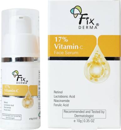 Fixderma 17% Vitamin C Face Serum with Ratinol for Brightening, Anti Aging, Glowing Serum