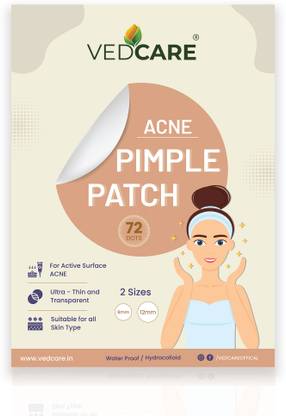 Vedcare Acne Pimple Patch | 72 Hydrocolloid Waterproof Patches | For Active Surface Acne