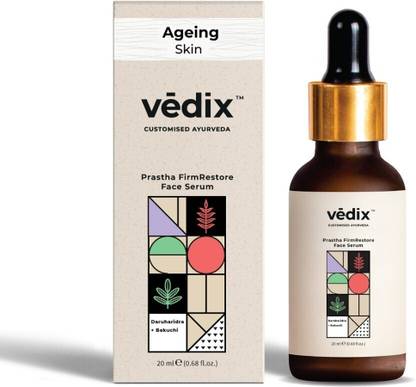 Vedix Ayurvedic Prastha FirmRestore Face Serum For Visible Signs Of Ageing With Bakuchi, Daruharidra and Sariva l Face Serum For Visible Signs Of Ageing - 20 ml