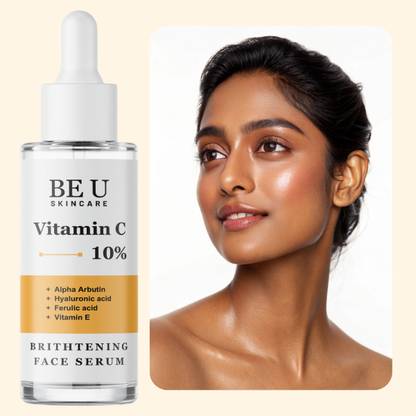 Be U Hydrating & Skin-Smoothing Face Serum – Vitamin C, HA, Alpha Arbutin & Ferulic Acid Improve Skin Tone & Texture