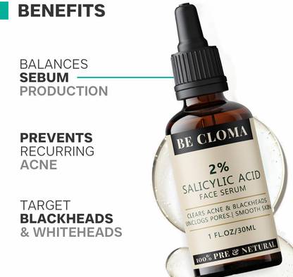 Becloma Salicylic Acid 2% Serum – Paraben-Free & Sulfate-Free BHA Treatment