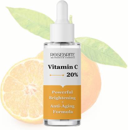 RoseBrite Glow Boosting Serum with Vitamin C 20%, Niacinamide, Ferulic Acid & Kojic Acid – Fades Spots & Evens Complexion Naturally