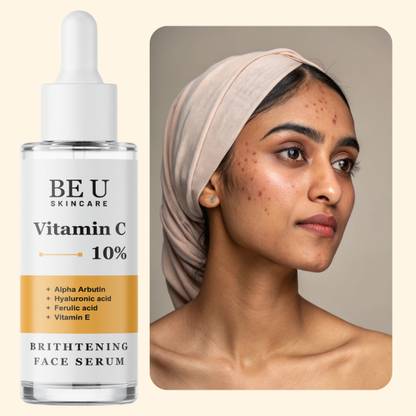 Be U Vitamin C Collagen Boost Face Serum – With Ferulic Acid & Alpha Arbutin for UV Protection & Visible Anti-Aging Results