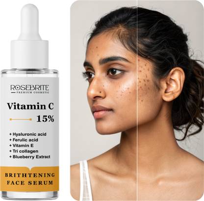 RoseBrite Vitamin C Serum with Hyaluronic Acid – Hydrating Formula That Brightens Skin, Reduces Spots & Revives Dull, Tired Complexion