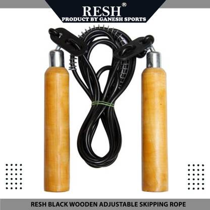 Resh (Black) Wooden Freestyle Skipping Rope