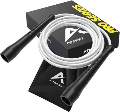 ATHVERV Pro Boxer Jump Rope, Speed Skipping Rope for Boxing Workout & Footwork (White) Weighted Skipping Rope