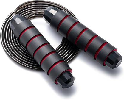 Fitness Scout Adjustable Steel Jump Rope Workout with Foam Handles for Fitness, Home Exercise Ball Bearing Skipping Rope
