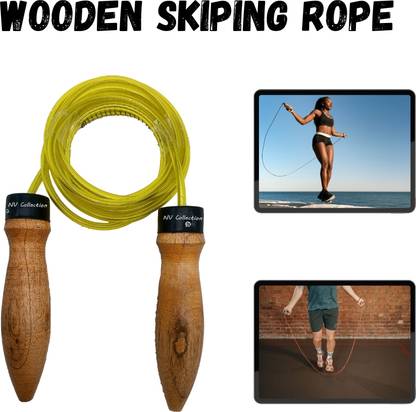 CTC CREATION Jump Rope with Handcrafted Birch Wood Handles for Daily Training Freestyle Skipping Rope