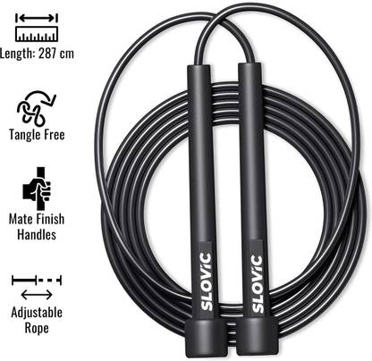 SLOVIC Adjustable Skipping Rope | Tangle Free | Ball Bearing for Fast & Smooth Workout Freestyle Skipping Rope