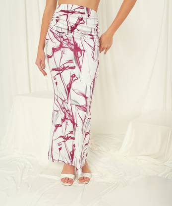 TANDUL Printed Women Regular White, Pink Skirt