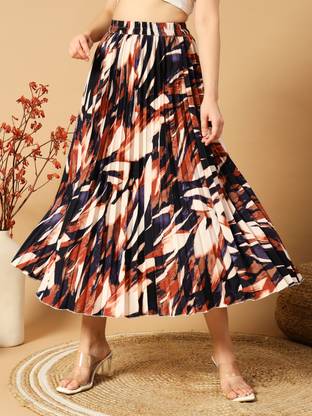 OTABU Printed Women A-line Multicolor Skirt