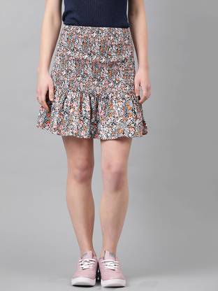 KOTTY Printed Women A-line Multicolor Skirt