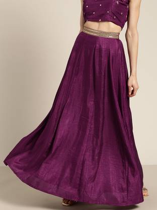 Shae by SASSAFRAS Solid Women Regular Maroon Skirt