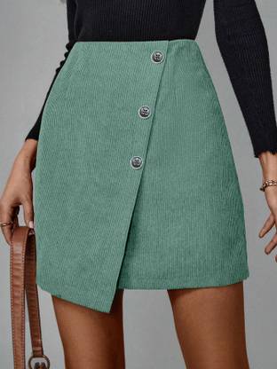 Rajovati Self Design Women Asymetric Blue Skirt