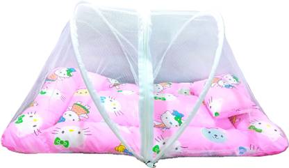 SHEZA ENTERPRISES New Born Baby Mattress with Mosquito Net,Easy To Travel,Bed With Digital Print स्लीपिंग बैग