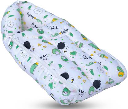 Kid's Charm Cotton Sleeping Bag, Portable Bassinet-Nest for 0-6 Months (Unisex)-Panda Green Sleeping Bag