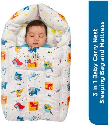 MeeMee 3 in 1 Baby Bed, Carry Nest Mattress, Soft Portable Bassinet for Newborn Infants Sleeping Bag