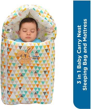 MeeMee 3 in 1 Baby Bed, Carry Nest Mattress, Soft Portable Bassinet for Newborn Infants Sleeping Bag