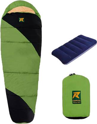 Rocksport Camplite 0 C to 10 C Black/Green Mummy Shape Sleeping Bag