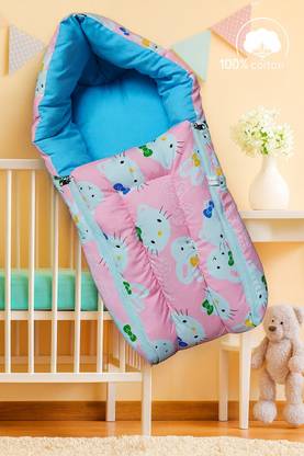 Baby Desire Baby Bed Cum and Sleeping Bag (0 to 3 Months) Sleeping Bag (Pink Kitty) Sleeping Bag