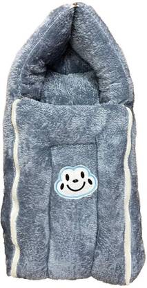 MINIKIDZ Hooded Wrapper Baby Blanket Supper Soft & Easy to Carry For Infants Sleeping Bag