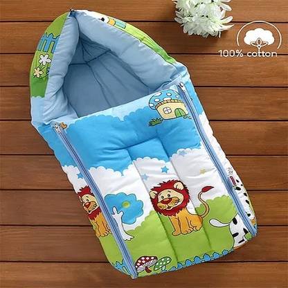 Beginner Hood Baby Sleeping Bag - Blue Jungle 02 Sleeping Bag
