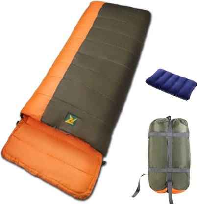 Rocksport Camplite Indoor & Outdoor Temp 8°C to 20°C, 1.1Kg (Orange & Army Green) Sleeping Bag