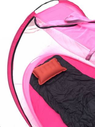 Aim Emporium For Traveling Single Bed Mosquito Net with Air Pillow Rectangular Sleeping Bag