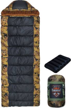 RHINOKraft -10 Degree|Soft Fur Lining |Air Travel Pillow|Soft and Warm Adventure Sleeping Bag
