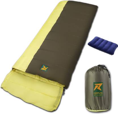 Rocksport Camplite Indoor & Outdoor Temp 8°C to 20°C, 1.1Kg (Yellow & Army Green) Sleeping Bag