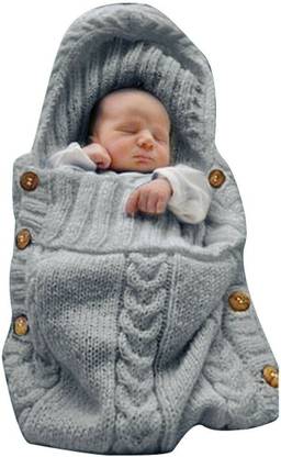 BABYMOON Organic Knitted Swaddle Sleeping Bag Sleep Sack-Wrapping Blanket-Baby Cover Sleeping Bag