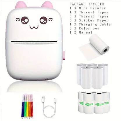 MOSHTU Mini Pocket Printer Wireless Bluetooth Thermal Mobile Photo Printers Thermal Receipt Printer