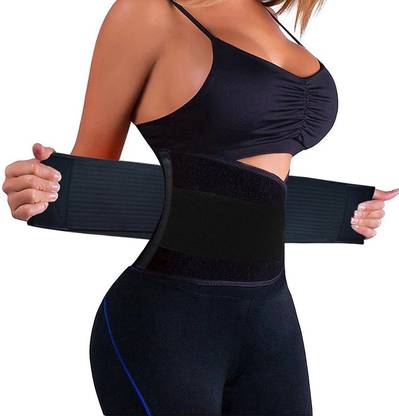 LEOPAX Black Waist Stomach Belt Shaper Fitness Belt Yoga Wrap Hot Belt Unisex Weight Loss Back Pain Gym Running Travel Tummy Workout Belt XX-Large Waist Size :- (28-35 Inch) Slimming Belt