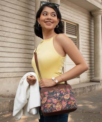 ZOUK Pink Sling Bag Paisley Print OOO Sling Bag