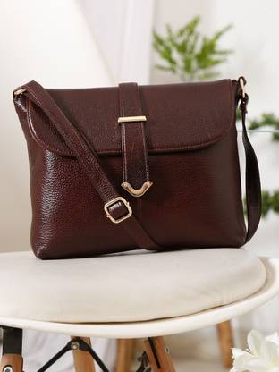 Teakwood Leathers Teakwood Brown Sling Bag TEAKWOOD WOMEN'S SOLID BROWN SLING BAG Sling Bag