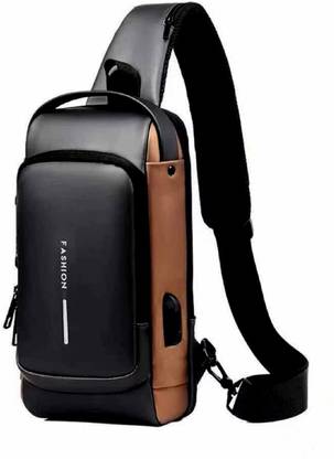 NISHIV Sling Bag Business Men Bag Chest Crossbody bags with USB Charging Port Waterproof Shoulder Bag