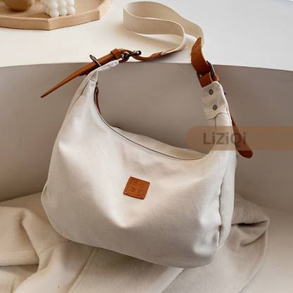 LIZIQI White Sling Bag Trendy Canvas Sling Handbag for women